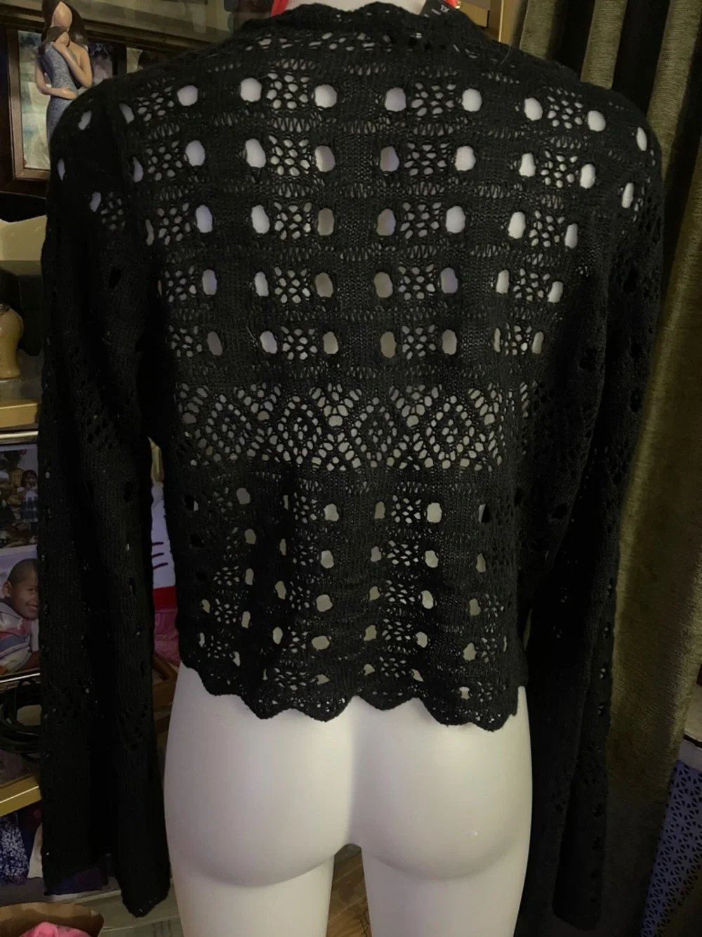 Goth Witchy Cosmic Aura Crop Shrug Bell Sleeve Top XL - Picture 5 of 6